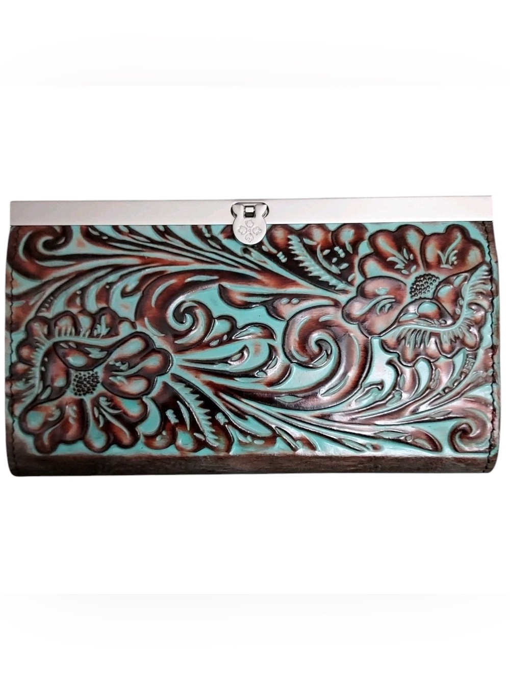 NEW PATRICIA NASH Cauchy Turquoise Tooled Leather Wallet
